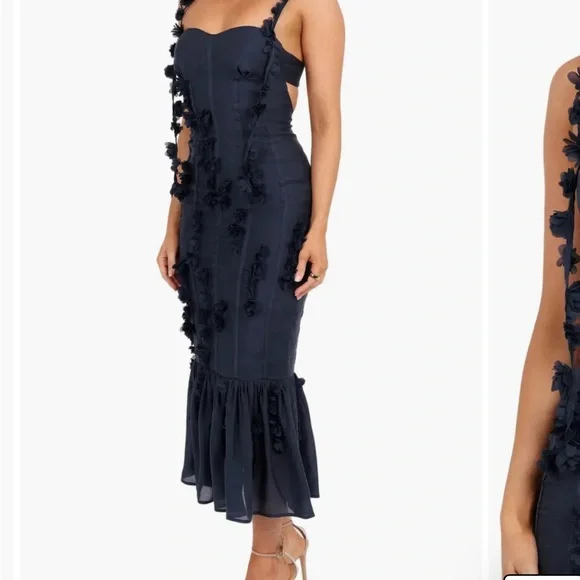 Posedly Rosette Mermaid Midi Dress Petal & Pup - Picture 2 of 5